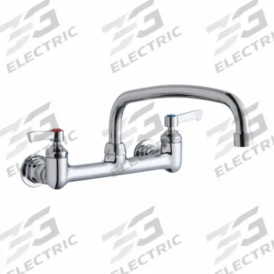 ELKAY Handle-Operated Faucet: Elkay, Brass, Centerset, Wall, 2 Mounting Holes - Centerset Kitchen Faucets