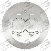 STEEL CITY Floor Box Cover and Carpet Flange: Round, Silver, Aluminum, Brushed (MPN P 60 CACP-AL). Key specifications — attr211014: STEEL CITY; attr1046648: Silver; attr1046653: Round; attr1046654: Brushed; attr1046660: Aluminum.
