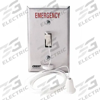 CREST HEALTHCARE SUPPLY Pullcord Station: 2 3/4 in Overall Wd, 12-120V - Call Stations
