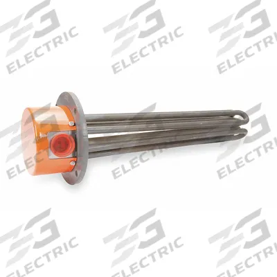 TEMPCO Flanged Immersion Heater: 1/3 Phase, 480V AC, 12,000 W Watt, 5 in Flange Size - Flange-Mount Immersion Heaters