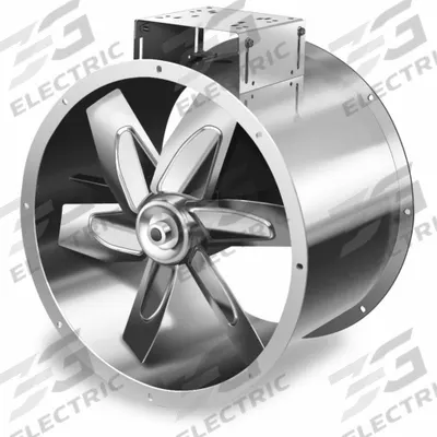 Dayton Tubeaxial Fan: Corrosive Vapor, 30 in Blade, 62 sones Max Noise Level @ 5 Feet - Corrosive Vapor Belt-Drive Fans without Drive