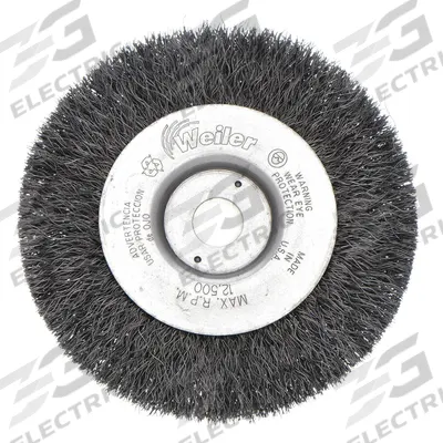 WEILER Wire Wheel Brush: Crimped Steel, 4" Dia x 1/2" Wd, 5/8" Arbor - Light-Cleaning Brushes for Carbon Steel