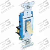 BRYANT Wall Switch: Toggle Switch, 3-Way, Maintained, Ivory, 120/277V AC, 15 A (MPN 4803BI). Key specifications — Illuminated: No; Voltage Rating: 120/277V AC.
