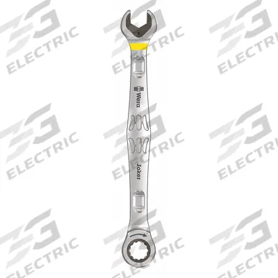 WERA Combination Wrench: Alloy Steel, Nickel Chrome, 10 mm Head Size, 6 1/4 in Overall Lg - Metric Spline Ratcheting Combination Wrenches
