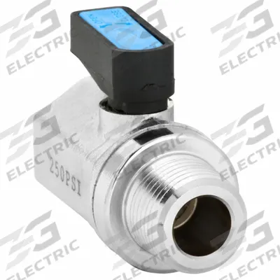 APPROVED VENDOR Manual Two-Way Ball Valve: 3/8 in, Nickel-Plated Brass, Straight, MNPT x FNPT - Mini Brass Ball Valves