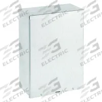 WIEGMANN Enclosure: Steel, 24 in x 18 in x 6 in, 3R, Solid Cover, Screw On, Galvanized (MPN RSC182406GNK). Key specifications — Brand: WIEGMANN; Closure Method: Padlock Hasp; Knockouts: Not Included.