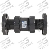 HAYWARD Check Valve: Ball, Inline Valve Body, PVC, 4 in Pipe Size, Flange x Flange, For Water Media (MPN TC1400F). Key specifications — Ball Material: PVC; Brand: HAYWARD.
