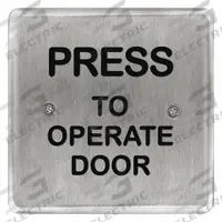 BEA Exit Push Button: 4 1/2 in Ht, 5/8 in Dp, 4 1/2 in Wd, ADA Compliant, Aluminum/Stainless Steel (MPN 10PBS45POD). Key specifications — Product Type: Exit Push Button; Operation Type: Push; ADA Compliant: Yes; Brand: BEA; Color: Gray.
