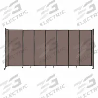 VERSARE Room Divider: 7 Panels, Opaque, Latte Panel, 82 in Overall Ht, 186 in Overall Wd, Fixed (MPN 1911213). Key specifications — Ballistic Standards: NIJ Level III-A; Frame Finish: Powder Coated; Frame Material: Aluminum; Mounting Location: Freestanding; Panel Color: Latte; Panel Surface Material: Fabric.