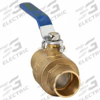 APPROVED VENDOR Manual Two-Way Ball Valve: 1 1/4 in, Brass, Straight, Sweat x Sweat, Two-Piece, Blue (MPN 1PYP6). Key specifications — Brand: APPROVED VENDOR; Handle: Lever.