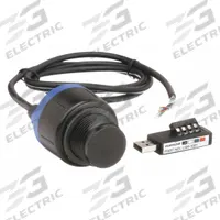 FLOWLINE Noncontact Ultrasonic Level Sensor: 1 in NPT, 1 3/8 in Antenna Dia, 49.2 in Range, NPT (MPN DX10-01). Key specifications — Brand: FLOWLINE; Max. Voltage: 24V DC; Accuracy: 1/8 in; Display Type: None.