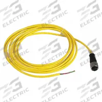 Cordset: 7/8"-16 Female Straight x Bare Wire, 3 Pins, Yellow, PVC, 5 m Cable Lg, 7 A Max Current (A) (MPN XZCPV1670L5). Key specifications — Cable Jacket Color: Yellow; Cable Jacket Material: PVC; IP Rating: IP65; Wire Size: 18 AWG; Brand: TELEMECANIQUE SENSORS.