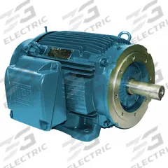 WEG General Purpose Motor: C-Face/Rigid Base Mount, Totally Enclosed Fan Cooled, 20 hp, 230/460V AC (MPN 02018ET3E256TC-W22). Key specifications — Brand: WEG; Nameplate Voltage @ 60 Hz: 230/460V AC; Full Load Current @ 60 Hz: 48.2/24.1 A; Nameplate RPM @ 60 Hz: 1,725 RPM; Motor Enclosure: TEFC.