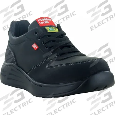 MELLOW WALK Oxford Shoe: Women's, Size 8 1/2, E, Black, Composite Toe Cap - Loafer-Style Safety-Toe Shoes