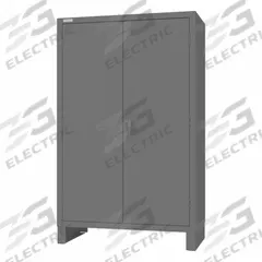 DURHAM MFG Bin Cabinet: 48 in x 24 in 78 in, 3 Shelves, 192 Bins, Yellow, Recessed/Solid, Gray (MPN HDC48-164-3S95). Key specifications — Bin Color: Yellow; Bin HxWxD: (144) 4 in x 7 in x 3 in; Assembled: Assembled; Cabinet Style: Bin Cabinet; Brand: DURHAM MFG; Cabinet Color: Gray; Cabinet Finish: Powder Coated; Cabinet Material: Steel.