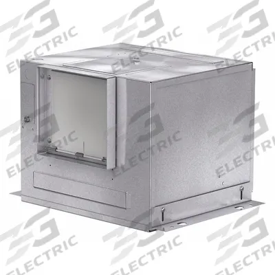 Dayton In-Line Ceiling Exhaust Fan: 590 cfm @ 0.100 in SP, Square Duct, 8 in x 8 in - Rectangular Duct High-Efficiency Inline Cabinet Fans