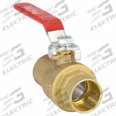 APPROVED VENDOR Manual Two-Way Ball Valve: 1 in, Brass, Straight, Sweat x Sweat, Full Port Ball Port (MPN 107-855). Key specifications — Brand: APPROVED VENDOR; Handle: Lever.