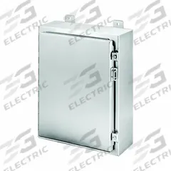 HOFFMAN Enclosure: 316L Stainless Steel, 20 in x 20 in x 8 in, NEMA 12/13/3/3R/3RX/4/4X, Solid Cover (MPN A20H2008SS6LP). Key specifications — Brand: HOFFMAN; Closure Method: Clamps; Enclosure Material: 316L Stainless Steel; Knockouts: Not Included.