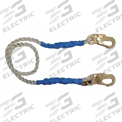 CONDOR Positioning Lanyard: Steel Snap Hook, Steel Snap Hook, 6 ft Lg, 310 lb Capacity - Positioning & Restraint Lanyards