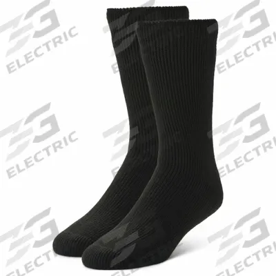 SOFSOLE Socks: Crew, Men's, Black, Acrylic/Polyester, L, 12 1/2 For Men's Shoe Size - Max - Thermal Work Socks