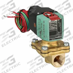 REDHAT Solenoid Valve: 2-Way, Normally Closed, 1/2 in Pipe Size, 100 to 240V AC/DC, Watertight (MPN 8210P094). Key specifications — Pipe Size: 1/2 in; Voltage: 100 to 240V AC/DC; Brand: REDHAT; Coil Enclosure: Watertight.