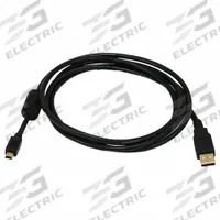 MONOPRICE Standard USB Cable: Type A End 1, Mini B End 2, Black, 36 in Lg, 2.0 USB Specification (MPN 5447). Key specifications — End 1 Connection Type: Type A; Color: Black; Brand: MONOPRICE; End 2 Connection Type: Mini B.
