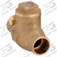 MILWAUKEE VALVE Swing Check Valve: Swing, Inline Valve Body, 3/4 in Pipe Size, Sweat x Sweat, Bronze (MPN 1509-3/4"). Key specifications — Brand: MILWAUKEE VALVE.