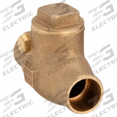 MILWAUKEE VALVE Swing Check Valve: Swing, Inline Valve Body, 3/4 in Pipe Size, Sweat x Sweat - Bronze Inline Swing Check Valves