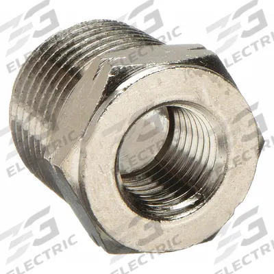 AIGNEP USA Metal Pipe Straight: Straight, 1/2 in x 3/8 in - Nickel-Plated Threaded Low-Pressure Pipe Fittings