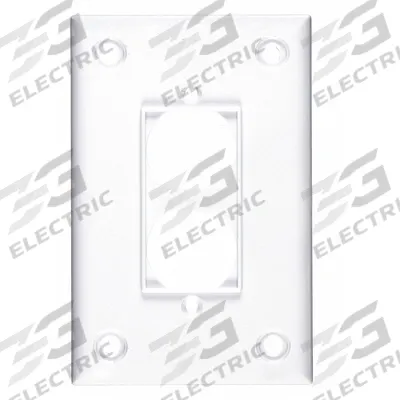 CORTECH Wall Plate: Duplex Outlet, 1 Gang, White - General Purpose Wall Plates