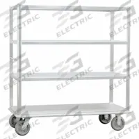NEW AGE INDUSTRIAL Queen Marys for Bussing: 2,500 lb Max Load Capacity, 4 Shelves, 29 in Overall Wd (MPN 1452). Key specifications — NSF Certified: Yes; Material: Aluminum; Brand: NEW AGE INDUSTRIAL; Includes Handle: Yes; Shelf Edge Style: All Edges Down.