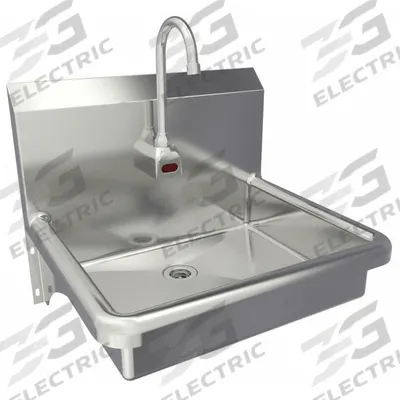 SANI-LAV Hands-Free Sink: 1 Stations, 5 in Bowl Dp, 19 in Bowl Lg, 15 1/2 in Bowl Wd - One-Station Wall-Mounted Hand Sinks with Faucets