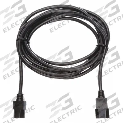 APPROVED VENDOR Power Cord: 15 ft Lg, 3/16, C14 Plug, C13 Receptacle, SJT, PVC - Electronic Equipment Power Cords