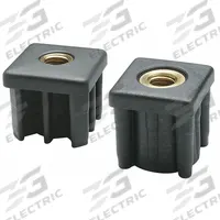 ELESA Tube End Leveling Mount: Square, Nylon, 3/8"-16 Thread Size, 1,344 lb Capacity, 0.12 in (MPN NDX.Q-1-1/2X0,120- B 3/8-16). Key specifications — Thread Size: 3/8"-16; Body Material: Nylon.