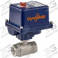 DYNAQUIP CONTROLS Electrically Actuated Two-Way Ball Valve: 1 1/2 in, 316 Stainless Steel, Two-Piece (MPN E2S27AJE25H). Key specifications — Included Mounting: ISO 5211 Actuator Mounting Pad; Brand: DYNAQUIP CONTROLS; Actuator Features: Heater.