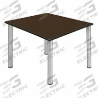 KEE Cafe/Breakroom Table: Laminate, Walnut, 29 in Overall Ht - Max, 48 in Overall Wd, Square, Black (MPN TB4848NWBPCM). Key specifications — Brand: KEE; Frame Color: Silver; Frame Material: Steel; Edge Color: Black; Tabletop Color: Walnut; Tabletop Shape: Square; Tabletop Structural Material: Laminate; Tabletop Surface Material: Laminate.