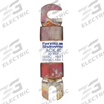 MERSEN Forklift Limiter Fuse: ACK Series, Bolt-On, Gen Purpose, 80 A, 125 V DC - Time-Delay Bolt-On Fuses