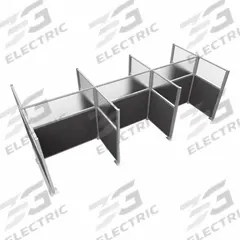 VERSARE Cubicle Kit: 72 in Overall Ht, 48 in_72 in Overall Wd, 9 Panels, Charcoal Gray (MPN HPK-6P4-S-DGY-FR). Key specifications — Panel Color: Charcoal Gray; Brand: VERSARE; Panel Material: Polycarbonate; Window Style: Frosted.