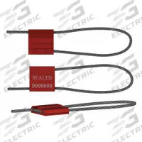UNIVERSEAL Cable Seals: Red, Steel, 12 in Cable Lg, 1/8 in Cable Dia, Sequential, 50 PK (MPN F325M-2 RED50). Key specifications — Brand: UNIVERSEAL; Marking Color: White; Marking Included: Numbers and Barcode; Marking Message: Sealed; Marking Numbering: Sequential.