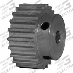 DAYTON Timing Pulley: Curvilinear, Fixed, For HTD Timing Belt Section, For 9 mm Belt Wd, 22 Teeth (MPN 22-5M09-6A3). Key specifications — Brand: DAYTON; Finish: Clear Anodized; For Belt Series: Powerhouse®.