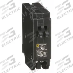 SQUARE D Miniature Circuit Breaker: 15 A, 120/240V AC, Single Phase, 10kA at 120/240V AC, 1 Poles (MPN HOMT1515). Key specifications — Phase: Single; Amps: 15 A; AC Voltage Rating: 120/240V AC; Max. AIR Rating: 10kA at 120/240V AC; For Use With: Homeline Load Center; Brand: SQUARE D.