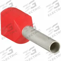 PANDUIT Wire Ferrule: 18 AWG Max Wire Size, Holds 2 Wire, Red, Polypropylene, 0.09 in Ferrule Dia (MPN FTD77-8-D). Key specifications — Brand: PANDUIT.