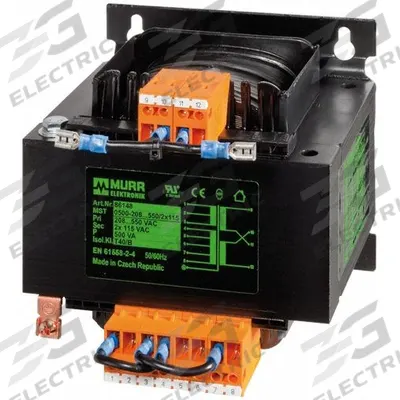 MURRELEKTRONIK Transformer: 208 to 550V AC, 115V AC/230V AC, Floor/Wall, 630 VA - Finger-Safe, Open Core Control Transformers
