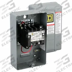 SQUARE D NEMA Magnetic Contactor: Non-Reversing, 3 Poles, NEMA Size 0, 18 A, 120V AC (MPN 8502SBG2V02S). Key specifications — Brand: SQUARE D.