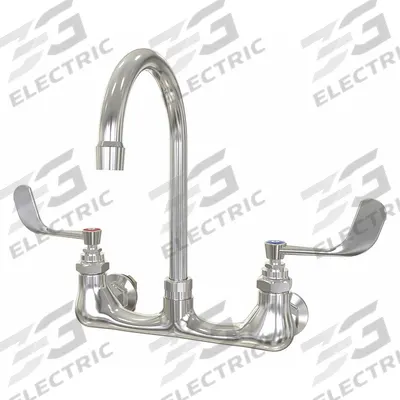 SANI-LAV Gooseneck Service Sink Faucet: Wall, Centerset, Cast Brass, Chrome - Widespread Utility Faucets
