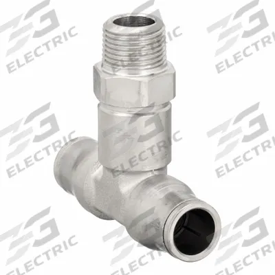 LEGRIS Push-Fit Tee Fitting: 1/8 in Pipe x 4 mm OD x 4 mm OD Size, Brass, 36 mm Overall Lg - Nickel-Plated Brass Tube Fittings