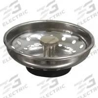 ADVANCE TABCO Strainer: 3 1/2 in Overall Dia, 1 1/2 in Overall Ht, Stainless Steel, Chrome, Silver (MPN K-310). Key specifications — Material: Stainless Steel; Color: Silver; Connection Type: Snap-In; Brand: ADVANCE TABCO; Application: Sink Drain.