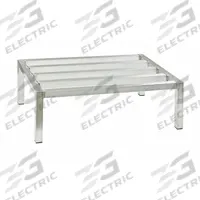 NEW AGE INDUSTRIAL Dunnage Rack: Welded, 8 in x 48 in x 20 in, Aluminum, 2,000 lb Load Capacity (MPN 6018). Key specifications — Finish: Natural; Color: Silver; Brand: NEW AGE INDUSTRIAL; Material: Aluminum; Method of Construction: Welded; Included: Cap Feet.
