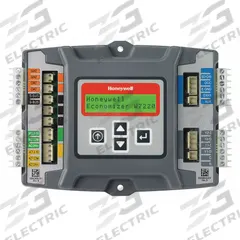 Economizer Control: LCD Display, 24V AC, 1.5 A Current Rating, 100 VA Power Consumption, Wall Mount (MPN W7220A1000/U). Key specifications — Manufacturer Part Number: W7220A1000/U; Brand: HONEYWELL; Compatible with Series: Honeywell Series 72; Display Type: LCD; Mounting Location: Wall; Input Voltage: 24V AC; Product Type: Economizer Logic Module.