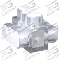 BURNDY Multitap Connector: 3 Port, Double-Sided Entry, 14 AWG – 4 AWG Wire Size, Clear (MPN BIBD43). Key specifications — Body Material: Aluminum; Brand: BURNDY.